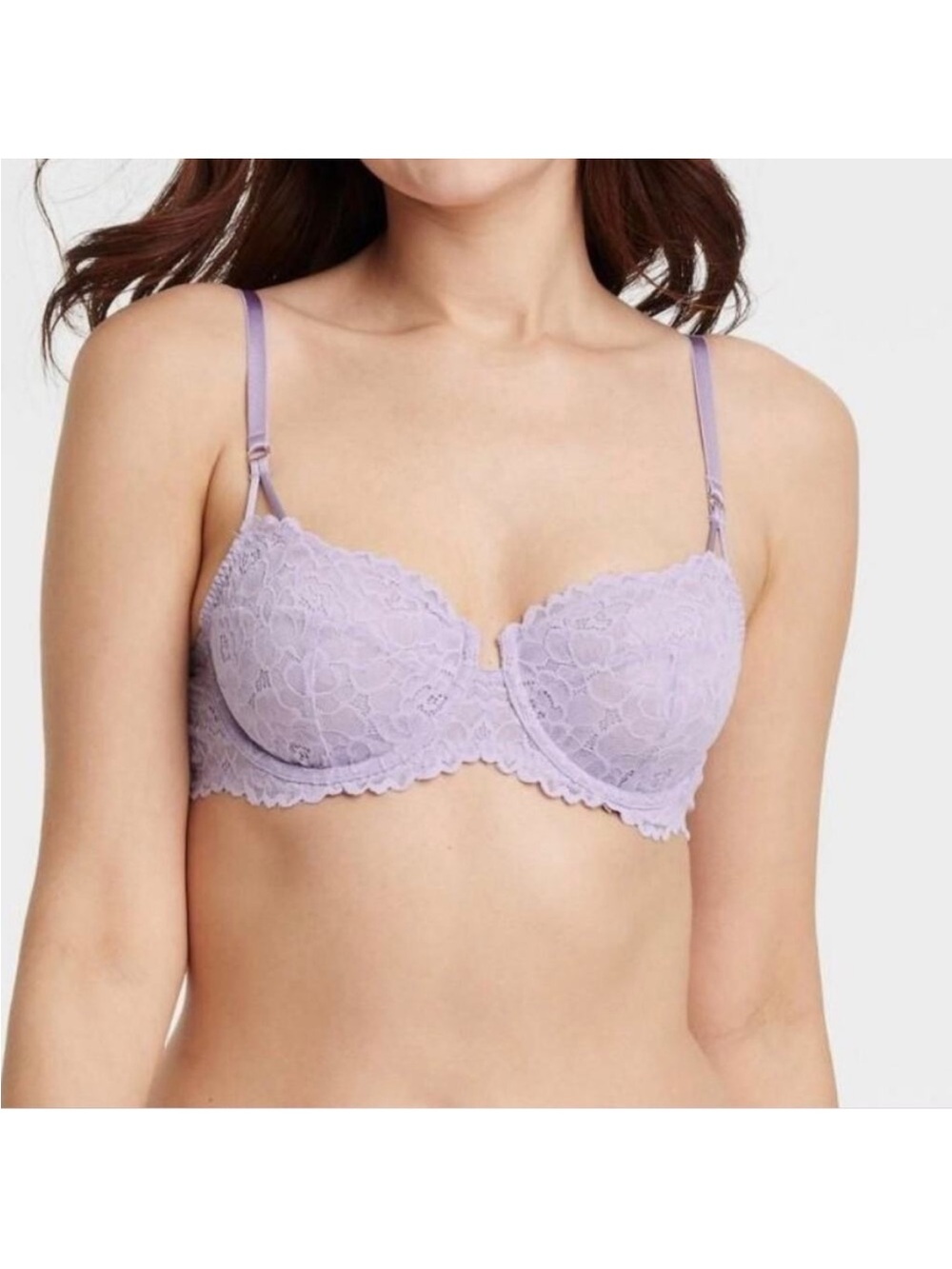 Auden Lavender Lace Unlined Balconette Bra 34DD NWT